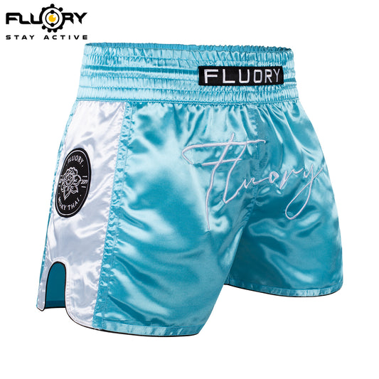 FLUORY Muay Thai Shorts MTSF132 LightBlue