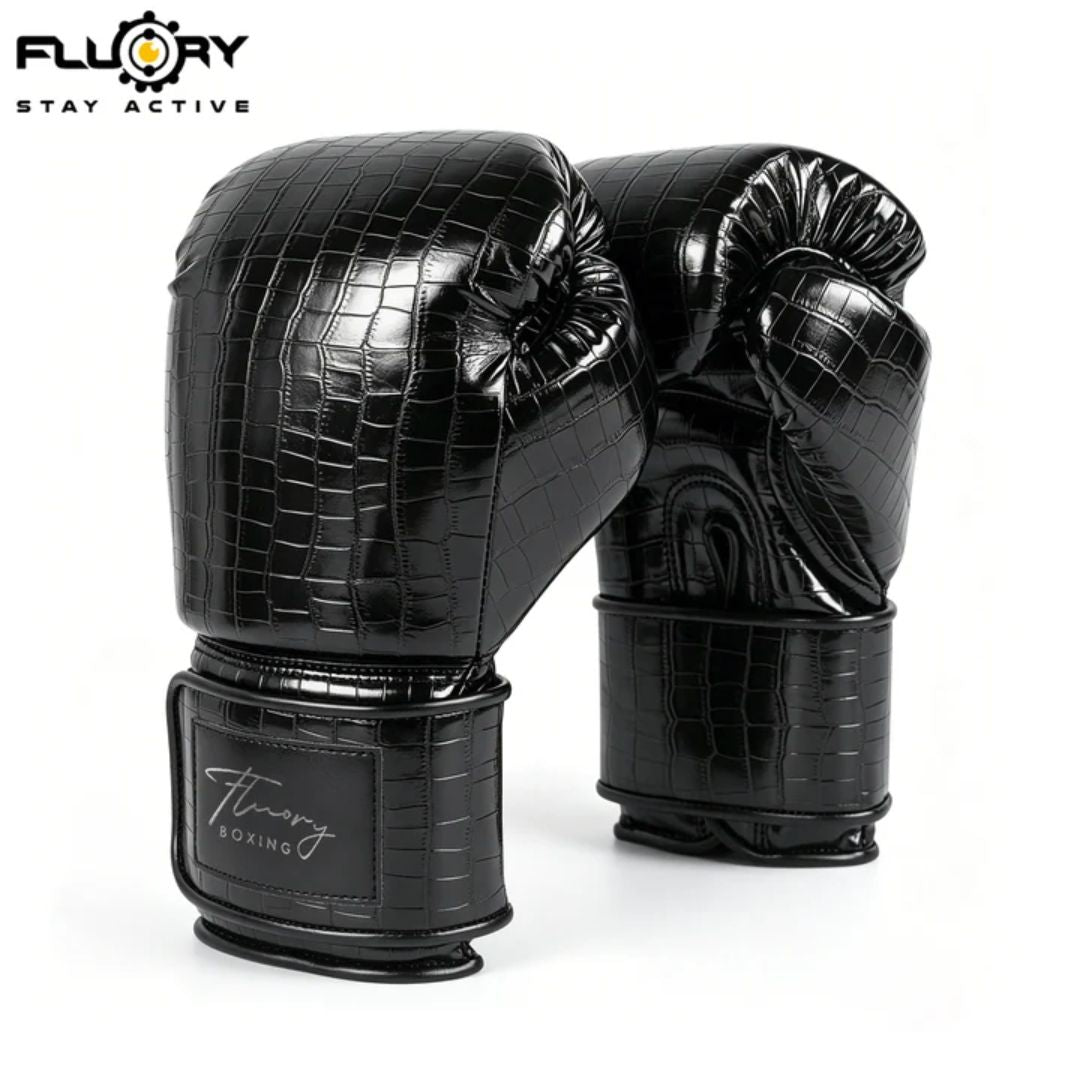 FLUORY Boxing Gloves Crocodile BGF13 Black