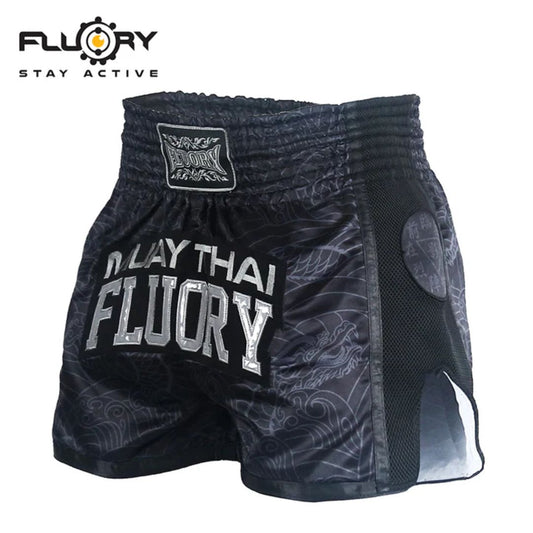 FLUORY Muay Thai Short MTSF69 Black