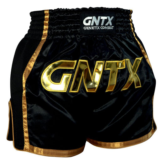 GENETIX GNTX GOLDEN MUAY THAI SHORTS BLACK