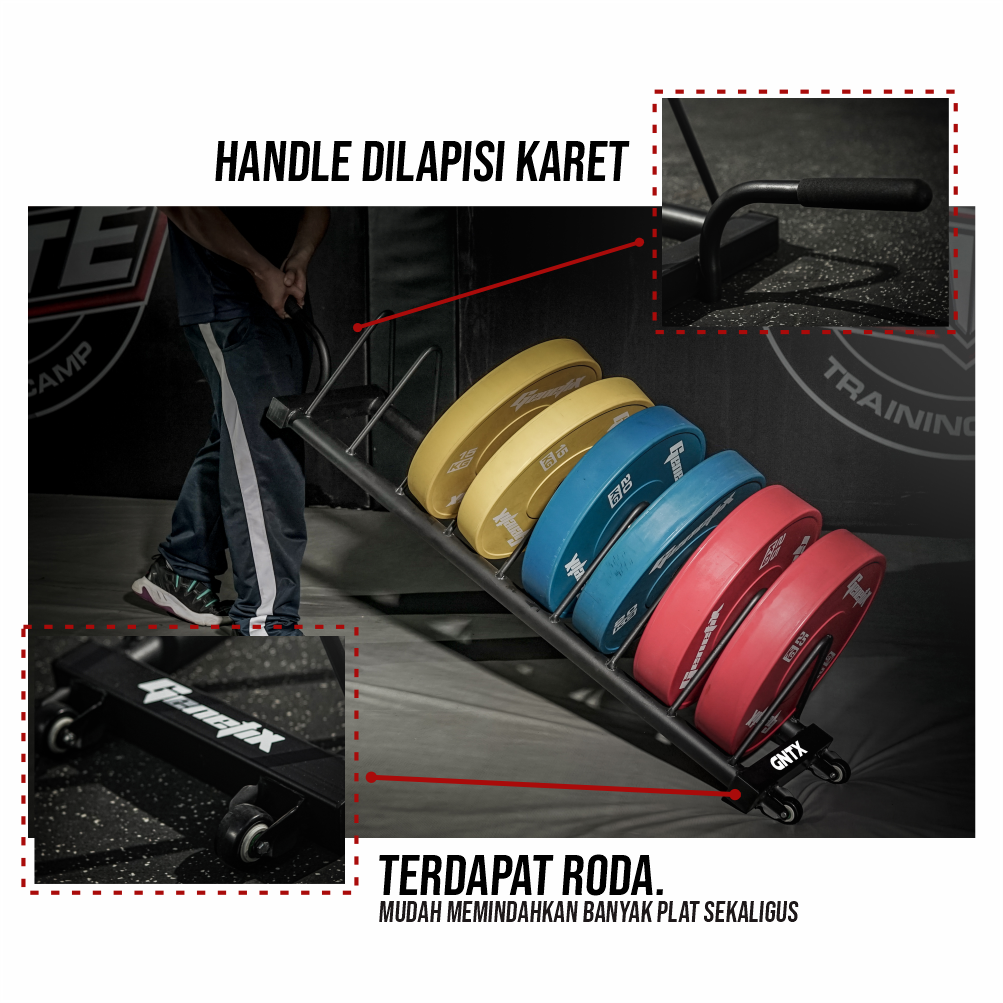 GENETIX FIT Horizontal Weight Plate Storage (Round Tube)