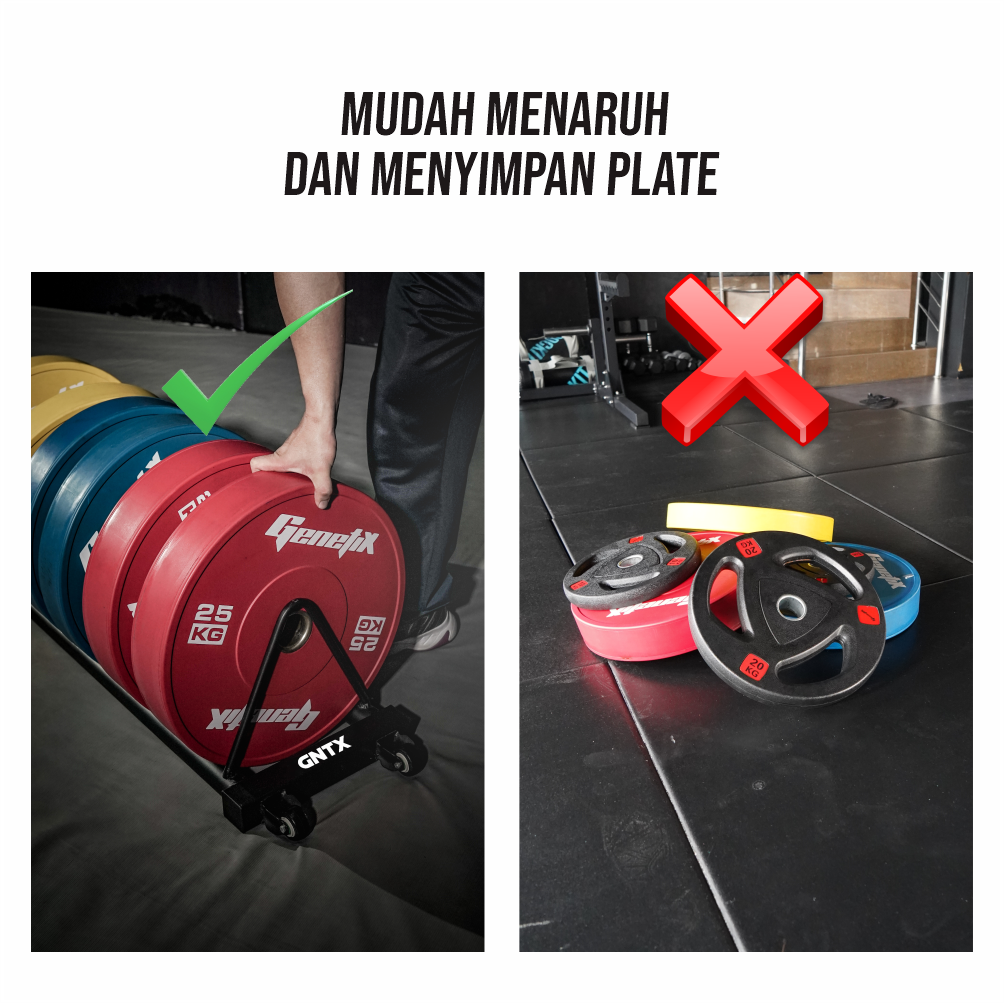 GENETIX FIT Horizontal Weight Plate Storage (Round Tube)