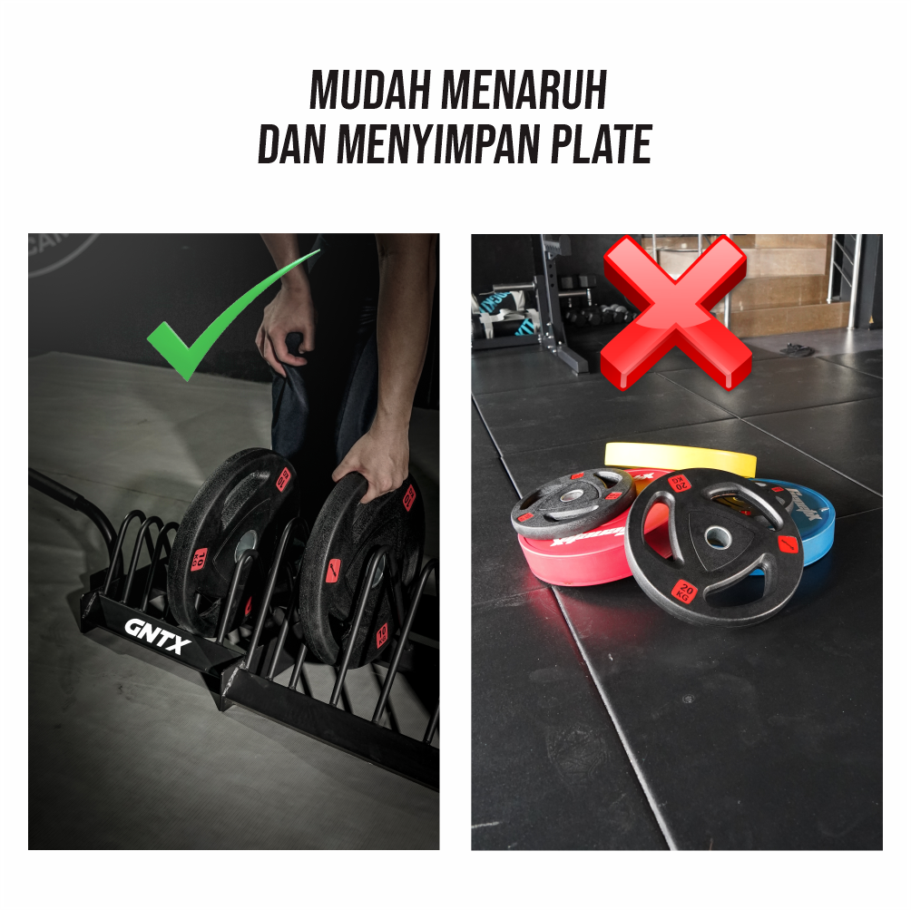 GENETIX FIT Horizontal Weight Plate Storage (Square Tube)