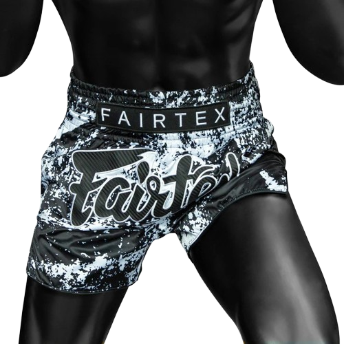 FAIRTEX Slim Cut Muaythai Shorts Grunge Black BS1949