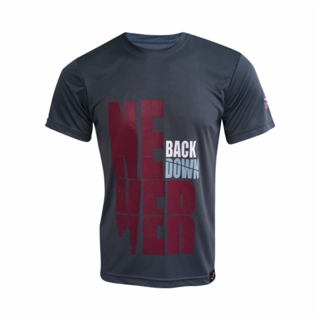 GENETIX NEVER BACK DOWN Tshirt Dark Grey