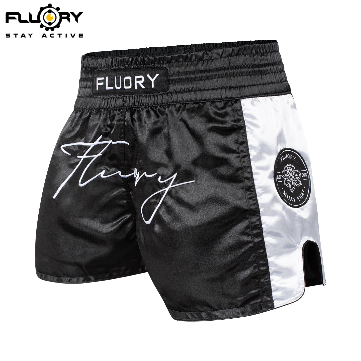 FLUORY Muay Thai Shorts MTSF132 Black