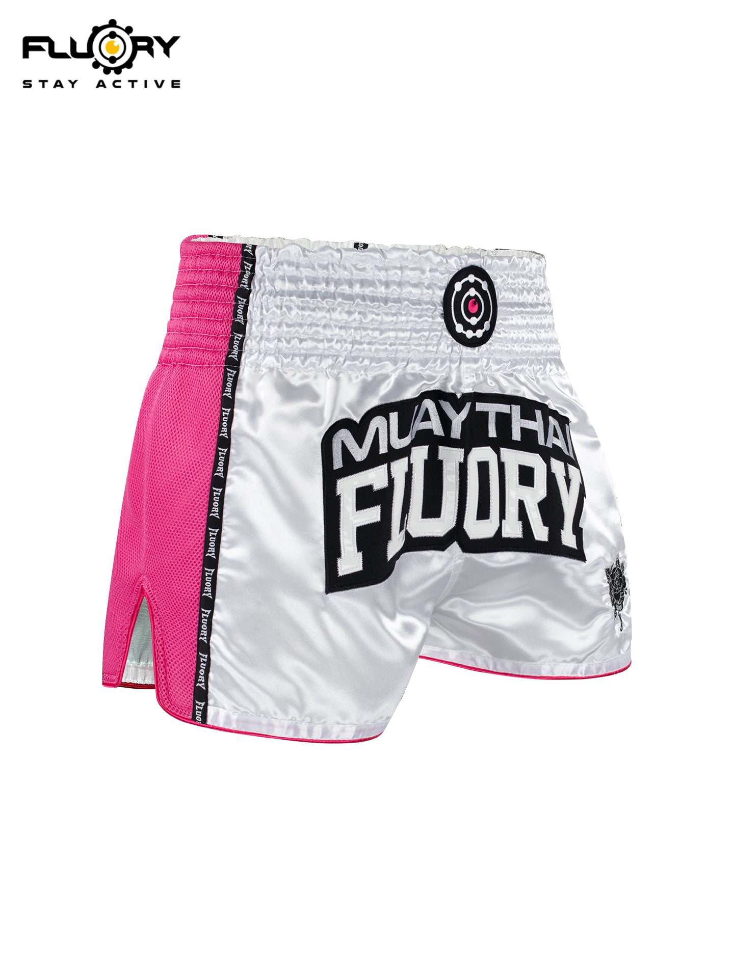 FLUORY Muay Thai Shorts MTSF61 WhitePink