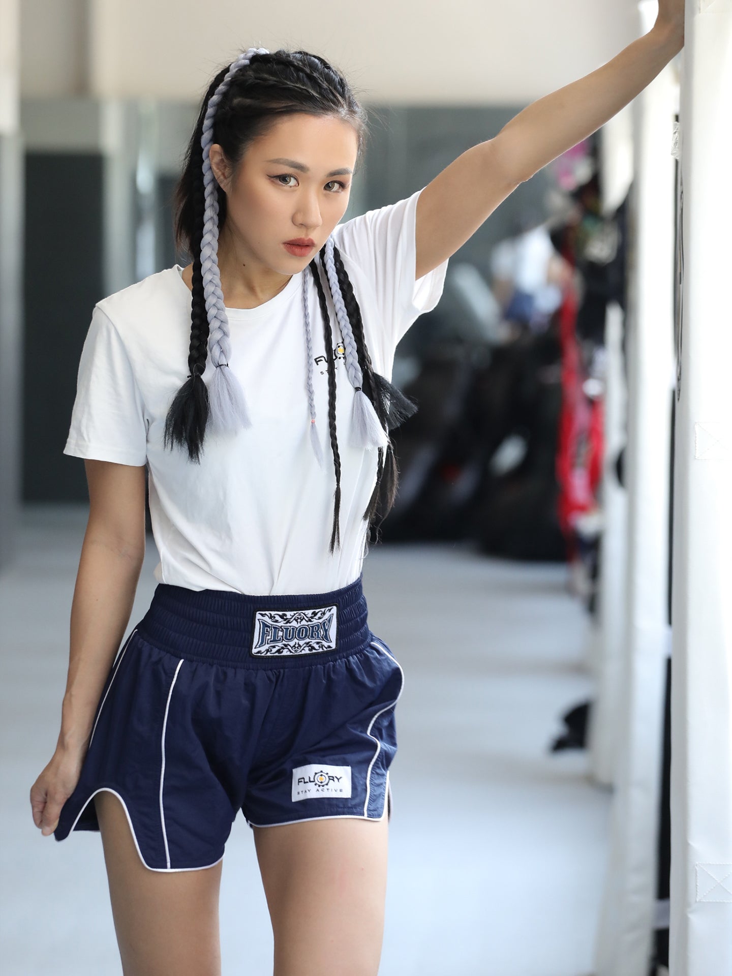 FLUORY Muay Thai Shorts MTSF88 Blue