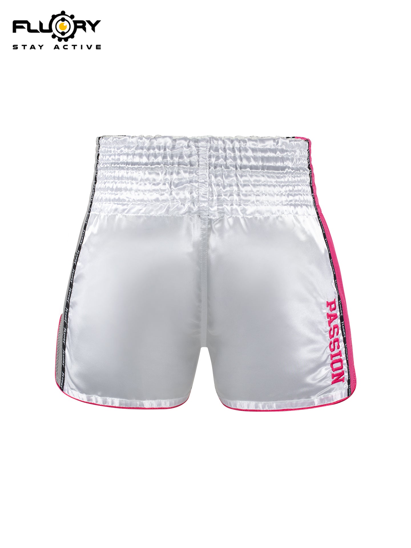 FLUORY Muay Thai Shorts MTSF61 WhitePink