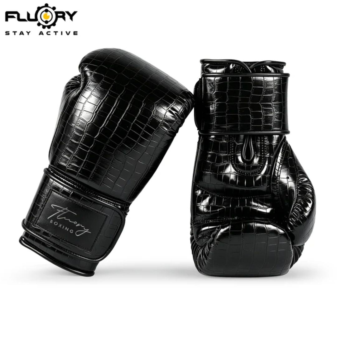 FLUORY Boxing Gloves Crocodile BGF13 Black