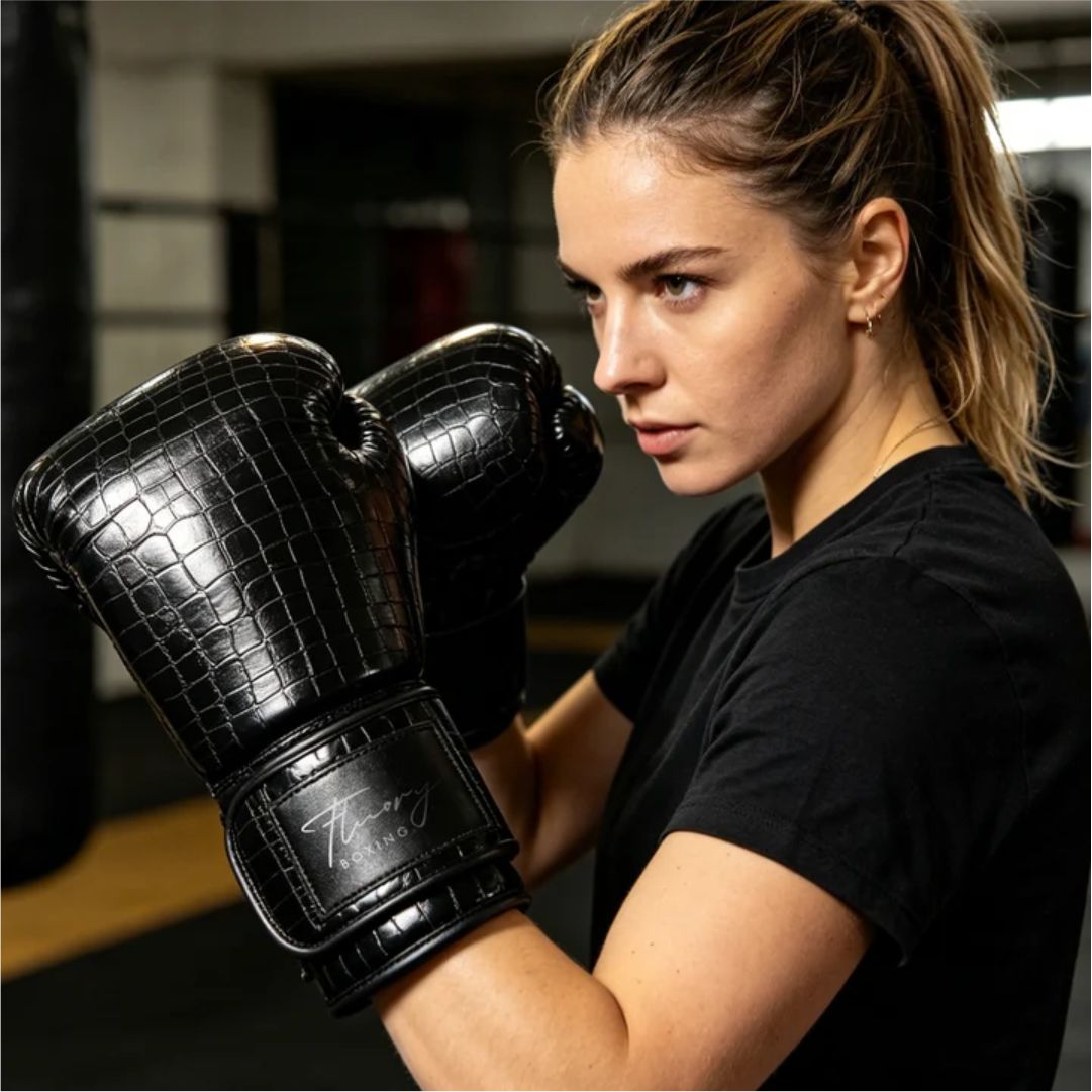 FLUORY Boxing Gloves Crocodile BGF13 Black