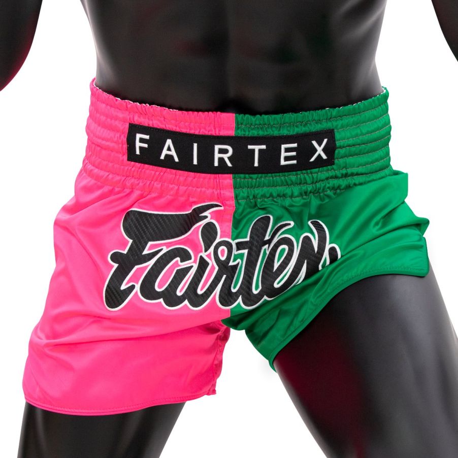 FAIRTEX Slim Cut Muaythai Shorts Pink Green BS1911