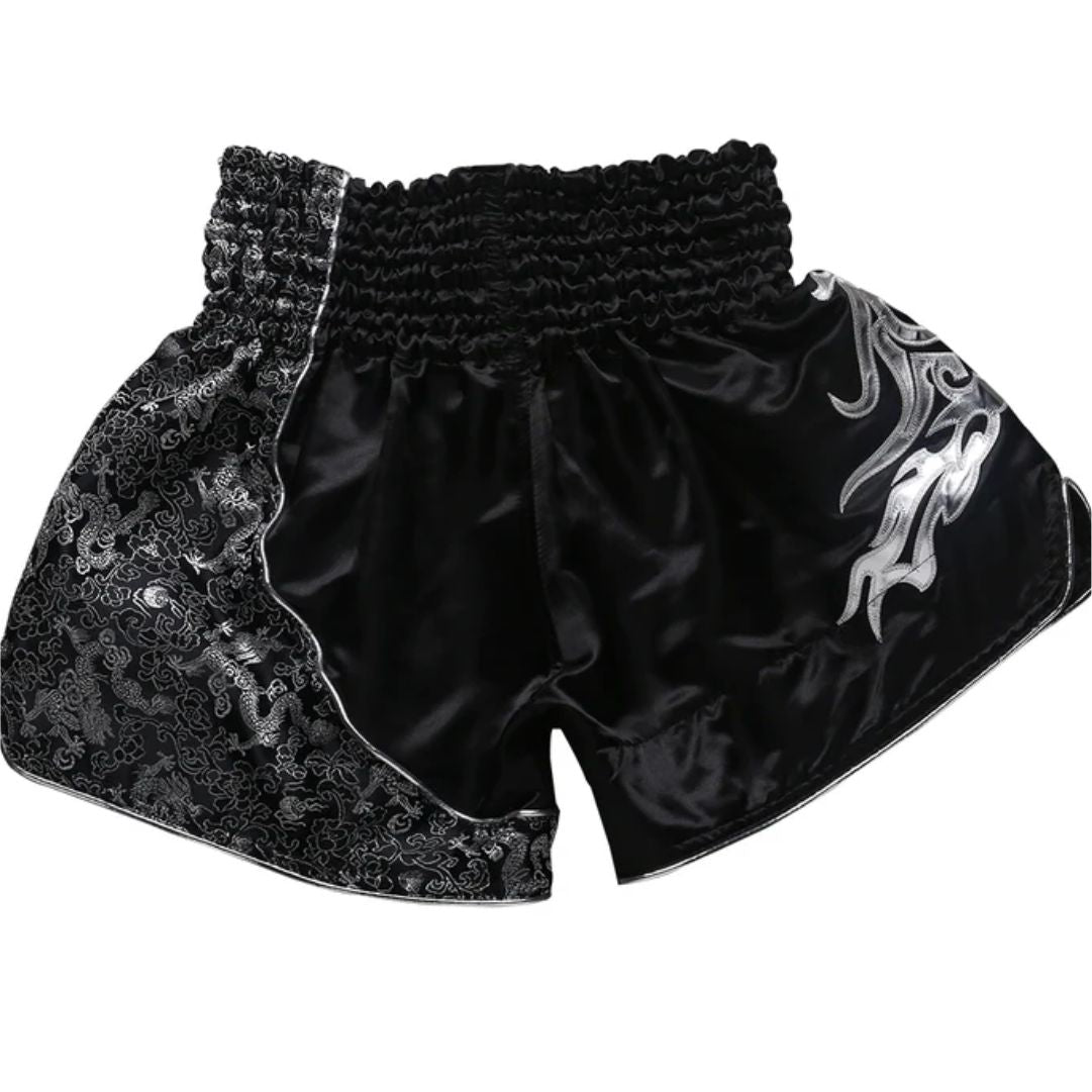 FLUORY Muay Thai Short MTSF15 Black Silver