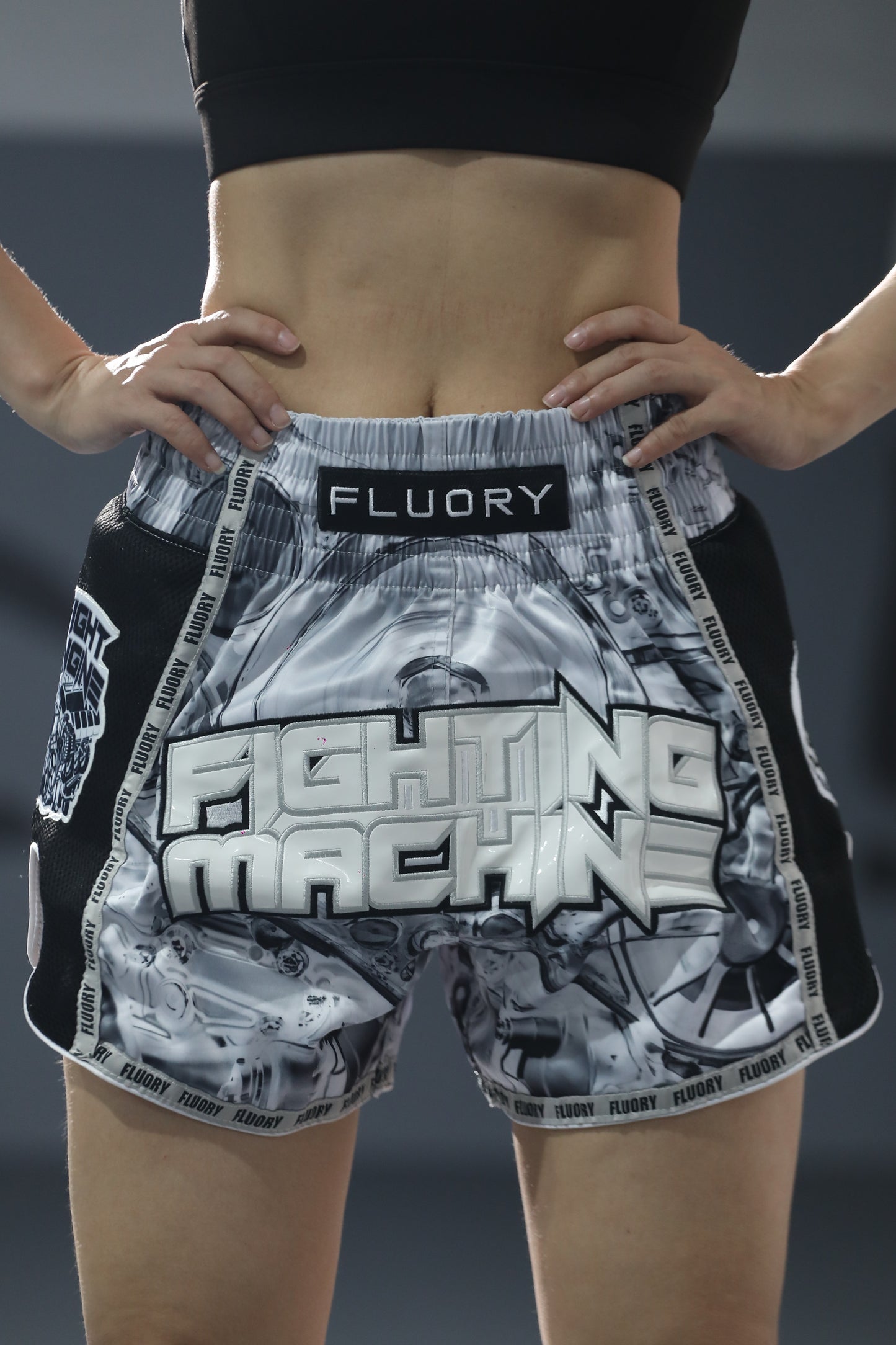 FLUORY Muay Thai Shorts MTSF127 Black