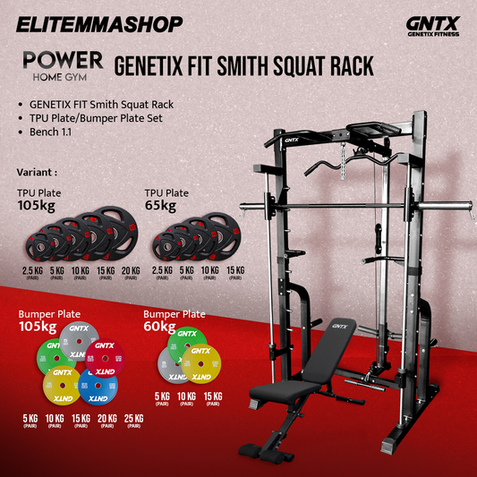 POWER HOME GYM GENETIX FIT SMITH SQUAT RACK