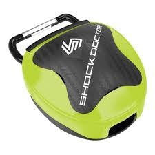 shockdoctor anti microbial mouthguard case shock green osfa