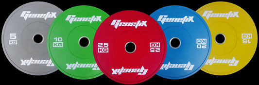 GENETIX FIT Colour Training Bumper Plate Set 5KG-25KG (Pair)