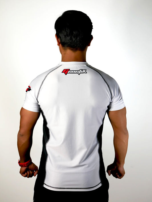 GENETIX INITIAL Rashguard SS RG001 WhiteBlack