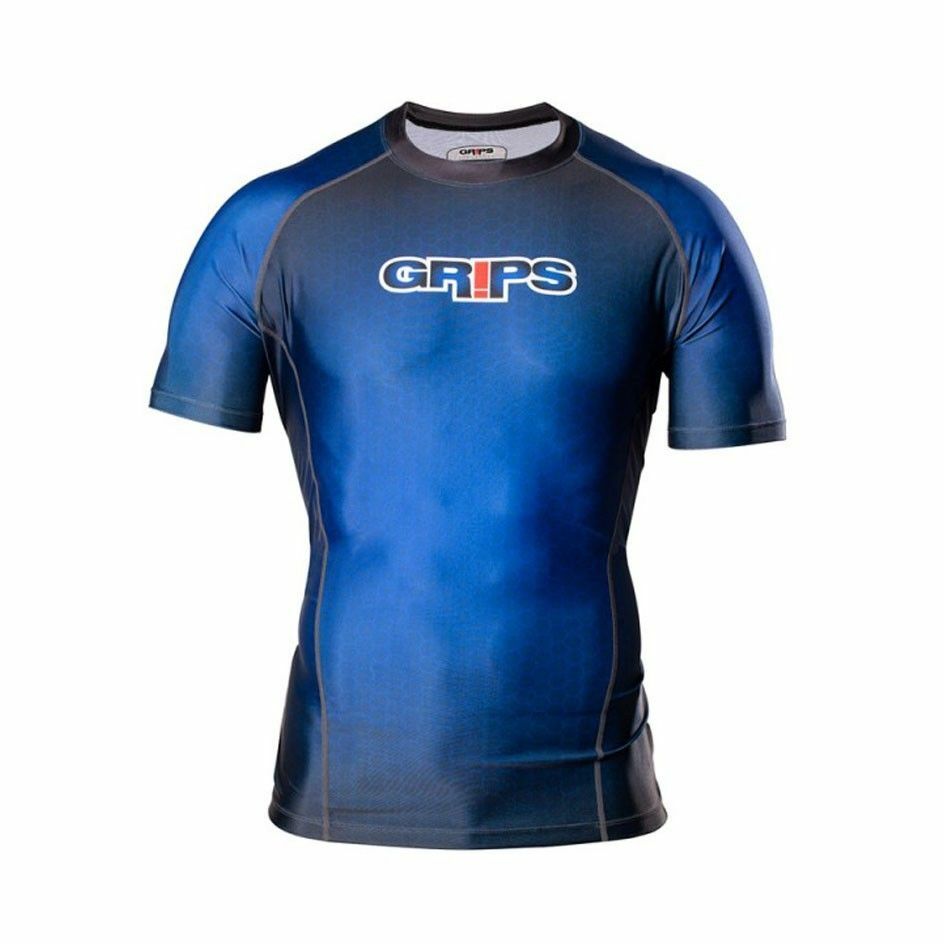 GRIPS SHORT SLEEVES RASHGUARD - WASP - BLUE HONEYCOMB