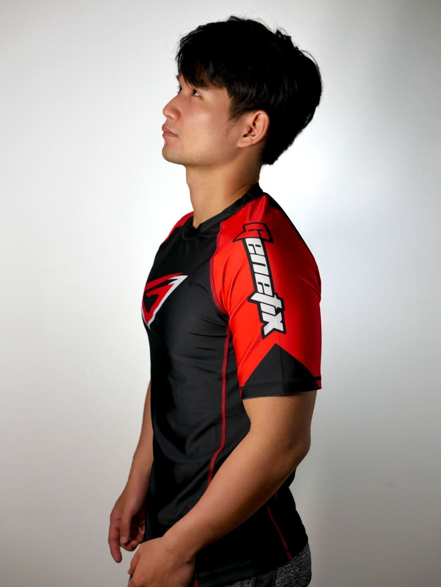 GENETIX ICON Rashguard SS RG002 BlackRed