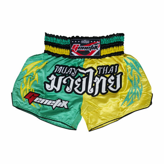 GENETIX MS0106 MUAY THAI SHORT GreenYellow