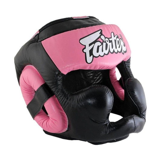 FAIRTEX Diagonal Vision HeadGuard Lace Up Version- BlackPink HG13L