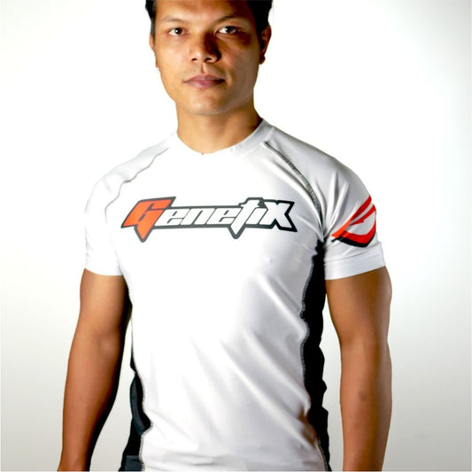 GENETIX INITIAL Rashguard SS RG001 WhiteBlack