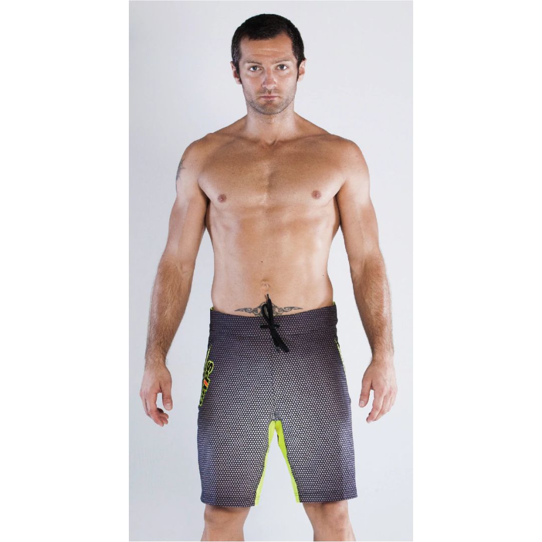 GRIPS Crossfit CARBON LINE SHORTS - BLACK/FLUO YELLOW