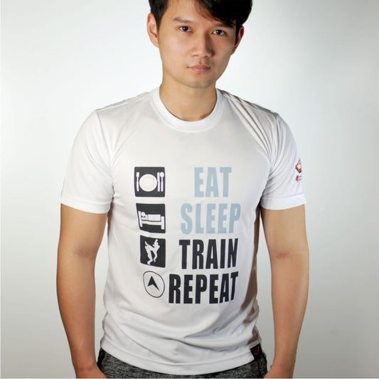 GENETIX EAT TRAIN SLEEP Tshirt White