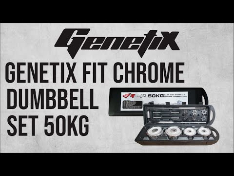 GENETIX FIT Chrome Dumbbell Set 50KG