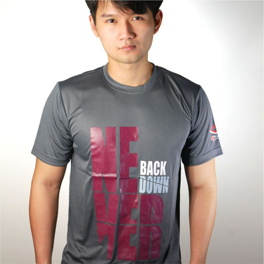 GENETIX NEVER BACK DOWN Tshirt Dark Grey