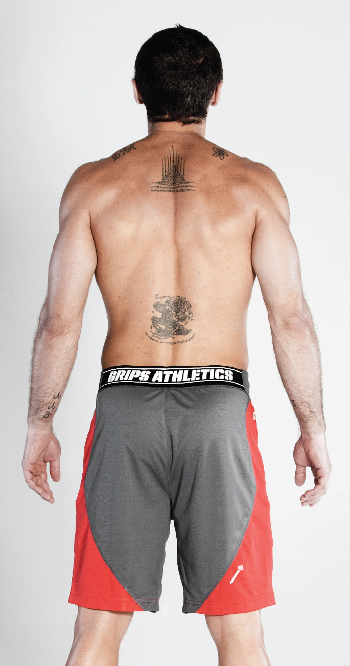 GRIPS MEN TRAINING SHORTS - RED/GREY