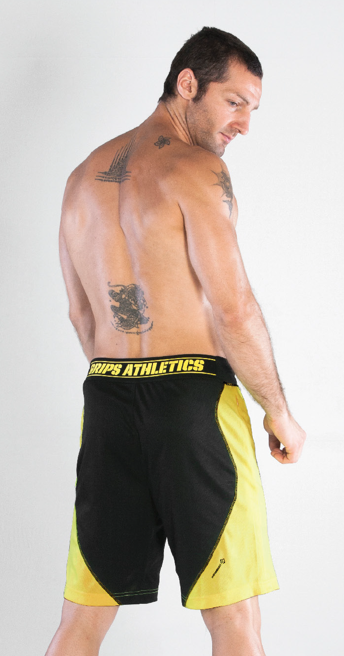 GRIPS MEN TRAINING SHORTS - YELLOW/BLACK